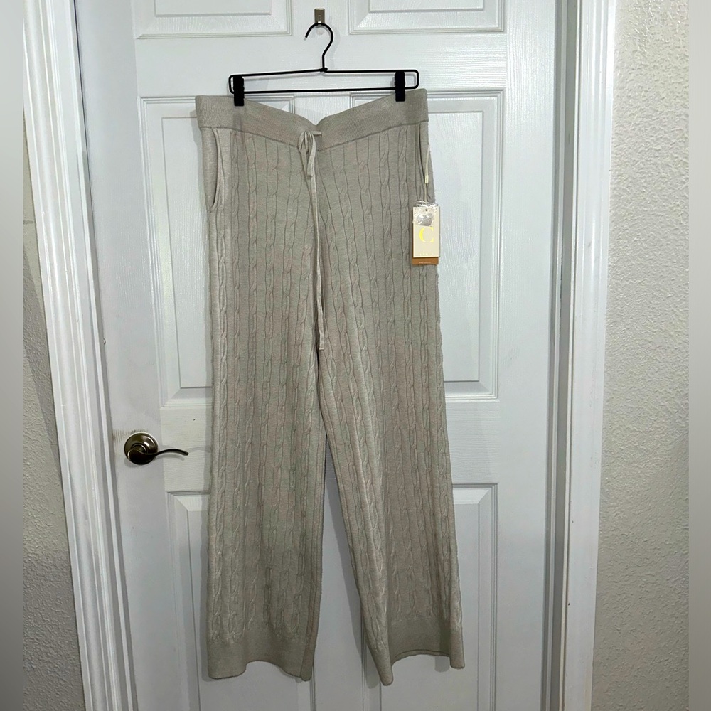 Cable knit pants